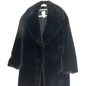 H&M long faux fur coat size XS fits like S/M